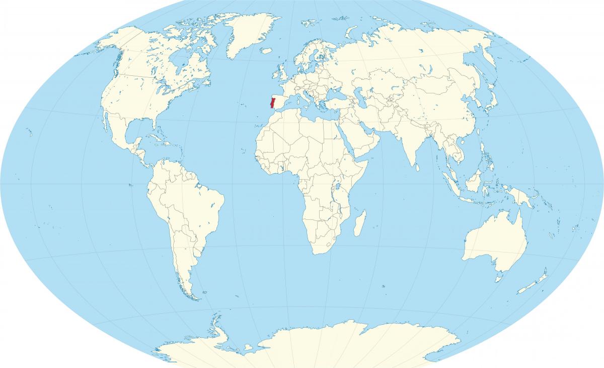 местоположение Португалии на карте мира